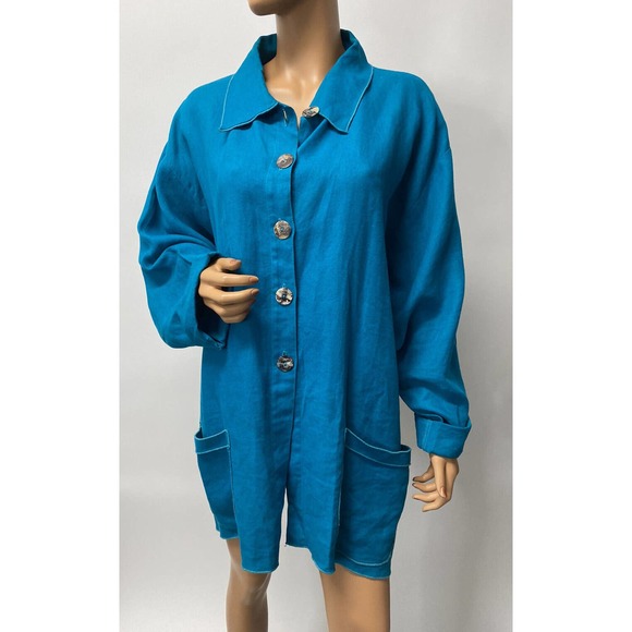 lights jacket size 3X what's up made in USA Caribbean blue color - Picture 2 of 10